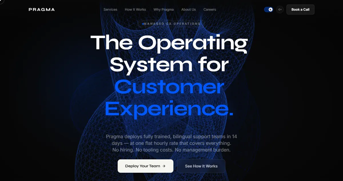 The live Pragma website at pragma.cx