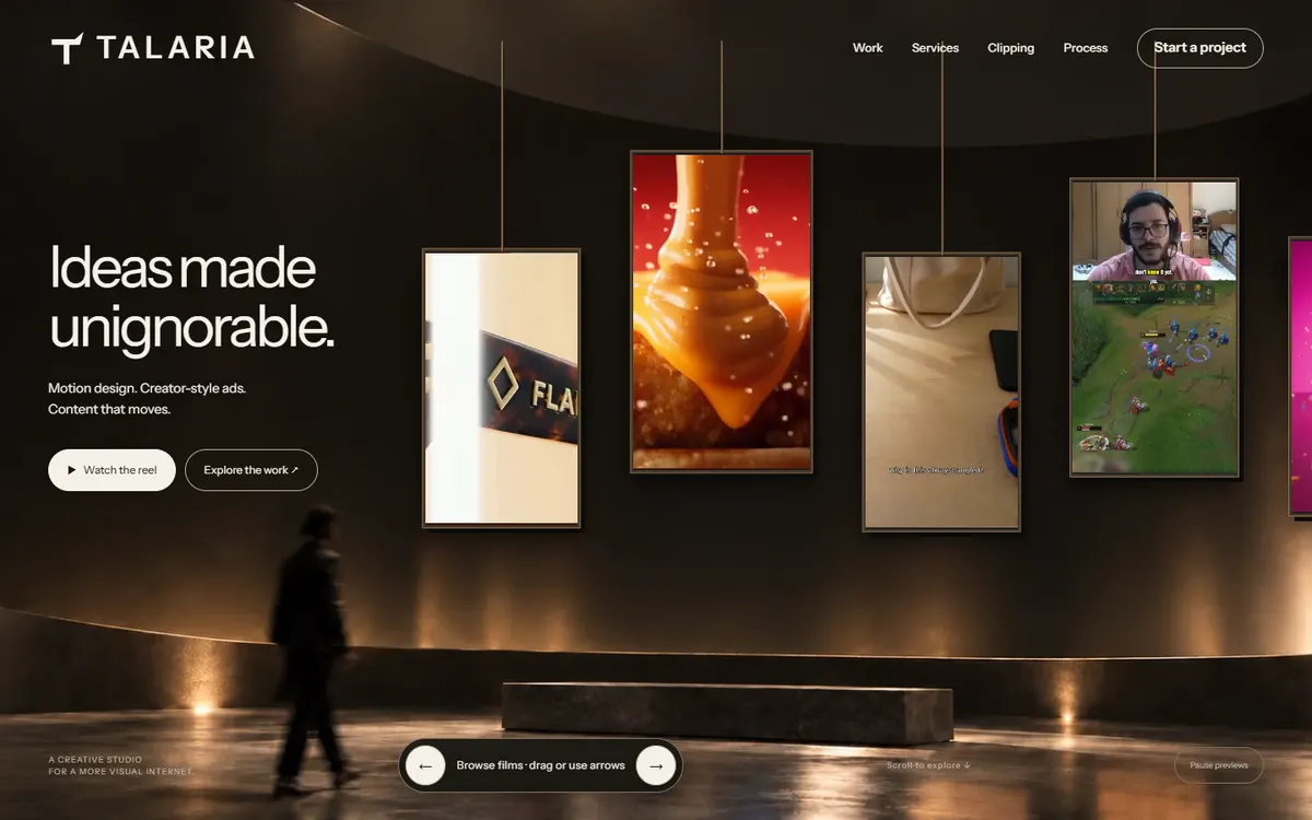 The live Talaria website at talaria.design